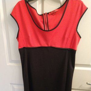 Narciso Rodriguez Red and Black Sheath Dress